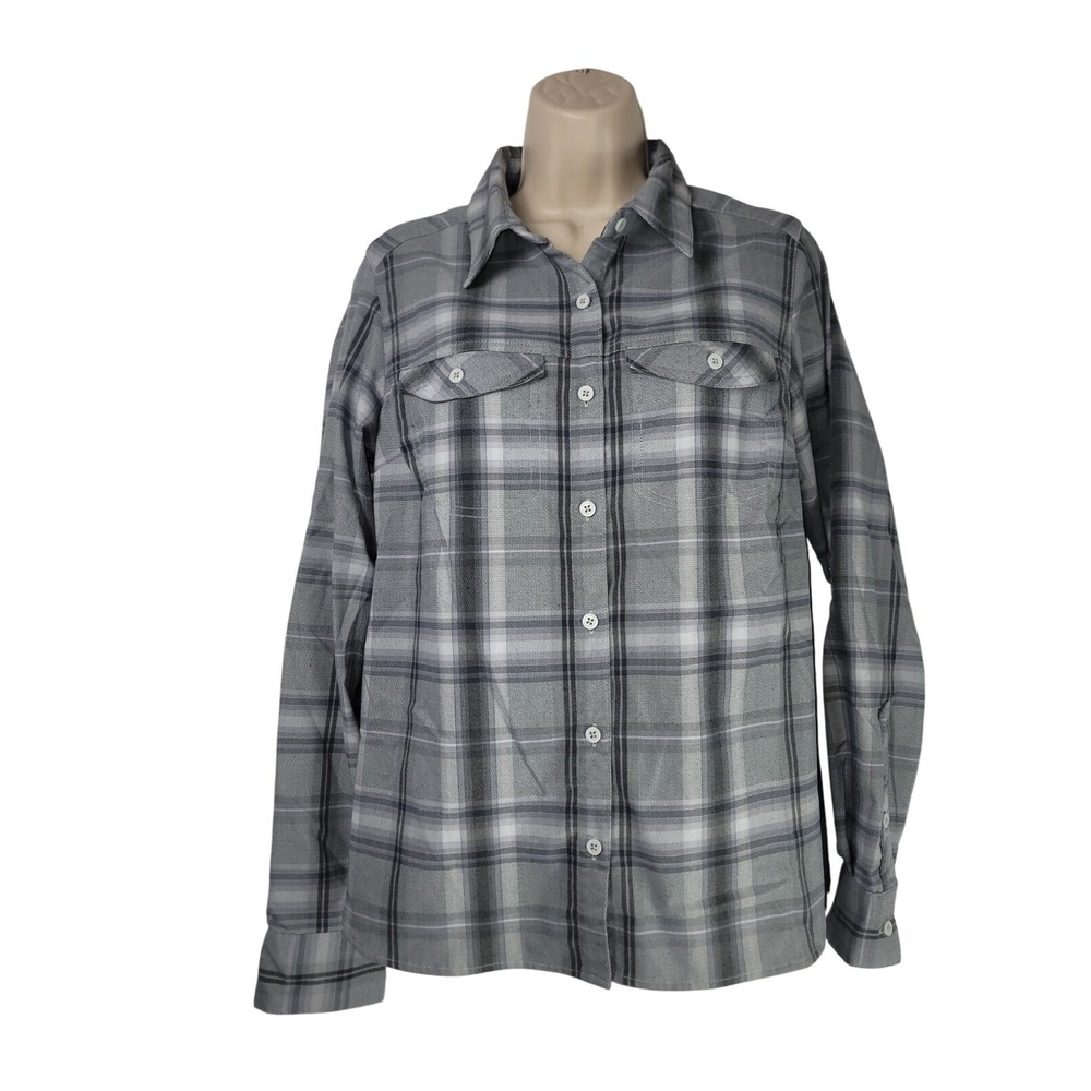 Columbia Women's SZ M Long Sleeve Shirt plaid MiNT Granola Girl Comfy Preppy
